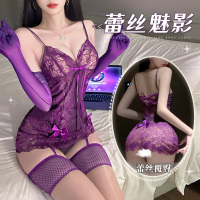 霏慕热浪翻涌深V透视睡裙吊带包臀短裙性感情趣内衣午夜魅力床上衣服7801