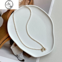 JiMi「秀出天鹅颈」小米粒珍珠项链女小众轻奢高级感颈链OT扣锁骨链潮