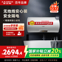 AO史密斯60升电热水器 无地线可安装 专利安全隔电 金圭内胆 速热节能 一键中温保温E60VDS 预约洗浴