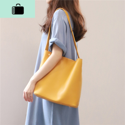 仙女包包2020夏季新款韩版ins百搭单肩包chic简约大容量水桶包女NEW LAKE女斜挎包