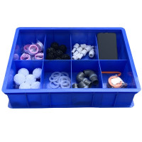 零件盒分格箱 长方形塑料盒新料加厚多格箱螺丝盒电子元器件配件分类盒钉子五金工具收纳盒物料储物盒 570型三格箱