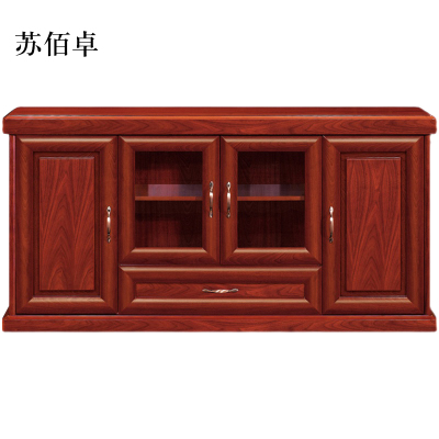 苏佰卓胡桃色餐边柜简约茶水柜四门1600*400*800