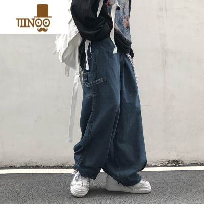 YANXU宽松灯笼裤男日系阔腿bf原宿风大口脚oversize古着感牛仔裤ins潮