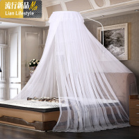 2020新款圆顶吊顶蚊帐1.5米1.8m公主风伸缩落地加密双人家用蚊帐 三维工匠