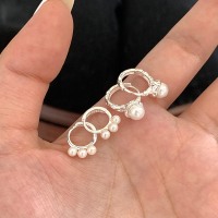 s925纯银施家珍珠耳扣女温柔大气韩系时尚耳环耳饰小众设计感送女朋友老婆情人节七夕生日礼物