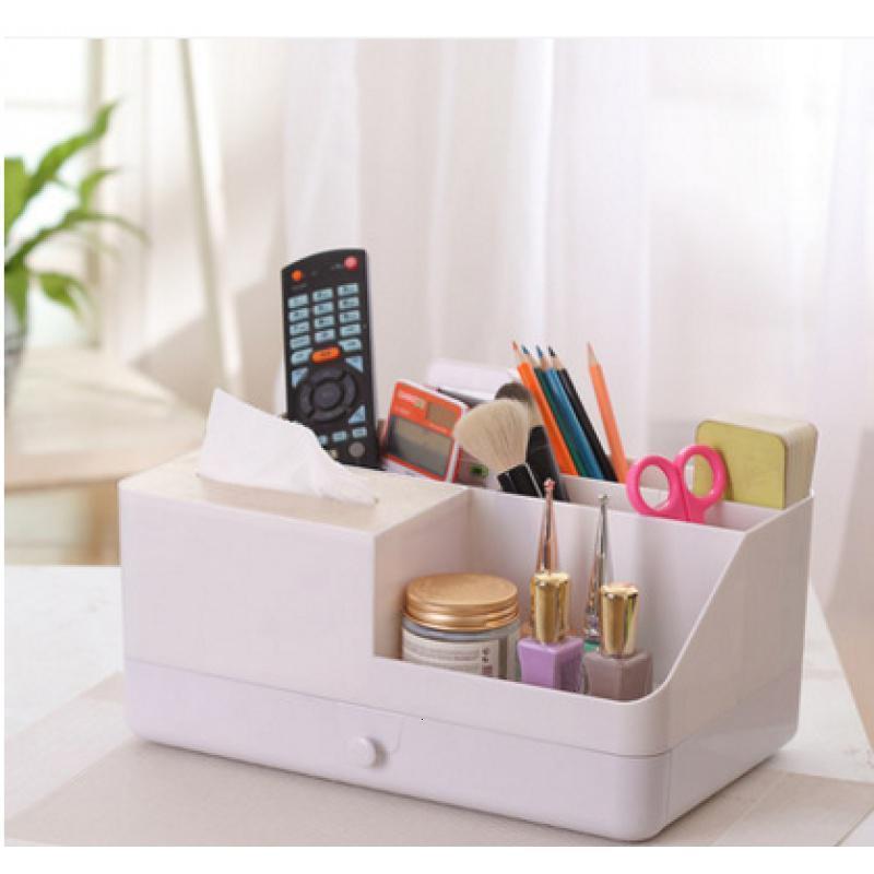 美帮汇桌面梳妆台浴室化妆品收纳盒子床头首饰收纳盒整理盒创意收纳箱