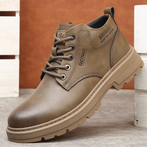 马丁靴男款2025冬季新款高帮户外潮流工装靴真皮厚底加绒保暖棉靴