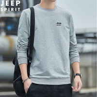 JEEP SPIRIT卫衣秋款大码打底衫男休闲宽松圆领短袖T恤男HL7611