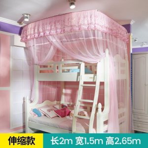 家柏饰(CORATED)儿童高低床子母床蚊帐支架落地公主风U型1.5m 家用加密三开蚊帐
