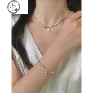 JiMi『岁岁有财』925银玉石和田玉碎银子手链女款礼物