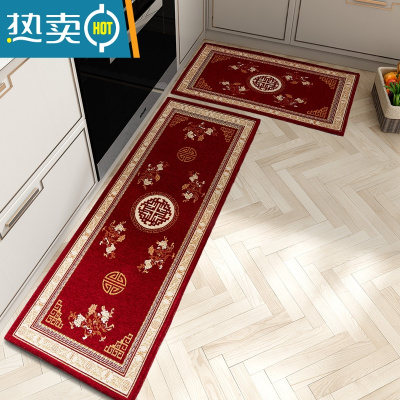 敬平新中式厨房地垫吸油吸水防滑家用长条耐脏厨房脚垫防油防水门垫防滑垫