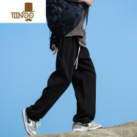 YANXU@ 黑色直筒休闲裤男秋季宽松卫裤男生垂感阔腿运动裤子