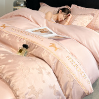轻奢高级感水洗天丝四件套夏季丝滑冰丝被套罩床单床上三件套