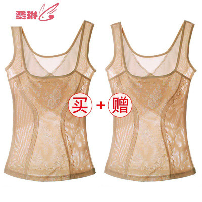 塑身衣收腹束腰上衣女大码美体内衣收胃减肚子薄款塑形束身衣背心费琳