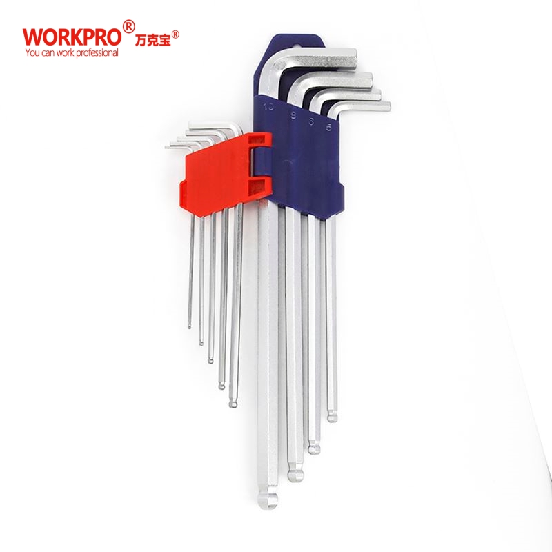 万克宝原装正品优质钢材多功能携带方便加长球头内六角组套