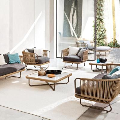 北欧户外沙发小茶几组合阳台藤椅桌椅三件套庭院休闲客厅藤编家具