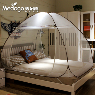 美朵嘉蒙古包蚊帐三开免安装折叠简约1.2米1.5/1.8m床双人家用