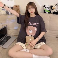 夏天睡衣女学生卡通可爱新款高颜值短袖套装可外穿宽松宿舍家居服