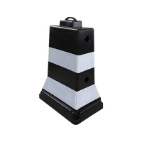 臻远ZY5072426雪糕桶堆叠式水马隔离墩防撞反光警示方墩道路安全防护路锥 PE黑体白膜