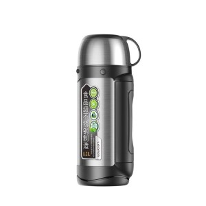 美帮汇茶壶户外保温水壶便携保温杯大容量车载用冲奶粉热水瓶 钢本色1200ml
