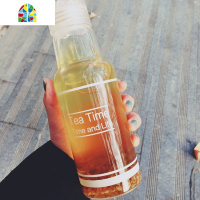 韩国汽水瓶玻璃杯便携水杯学生创意带盖随手杯子耐热男女茶杯水瓶 FENGHOU