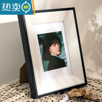 敬平木质相框摆台6寸7寸8寸定制洗照片做成画框放大挂墙儿童摆件相册 双色黑白 A4摆桌+挂墙[21*29.7]