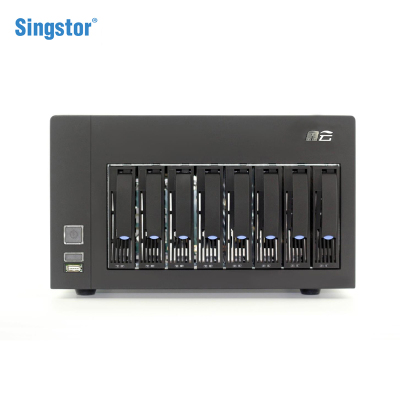 鑫云SS100F-08A影视制作专用万兆光纤共享磁盘阵列存储企业级高性能塔式盘阵8盘位(双千兆，四万兆)裸机+64T