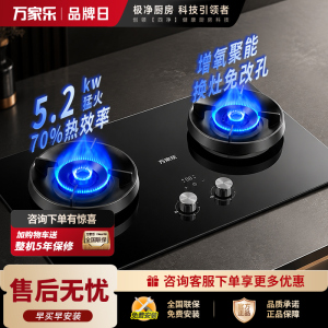 万家乐燃气灶H6 5.2kw大火力台嵌两用70%高热效率 天然气灶