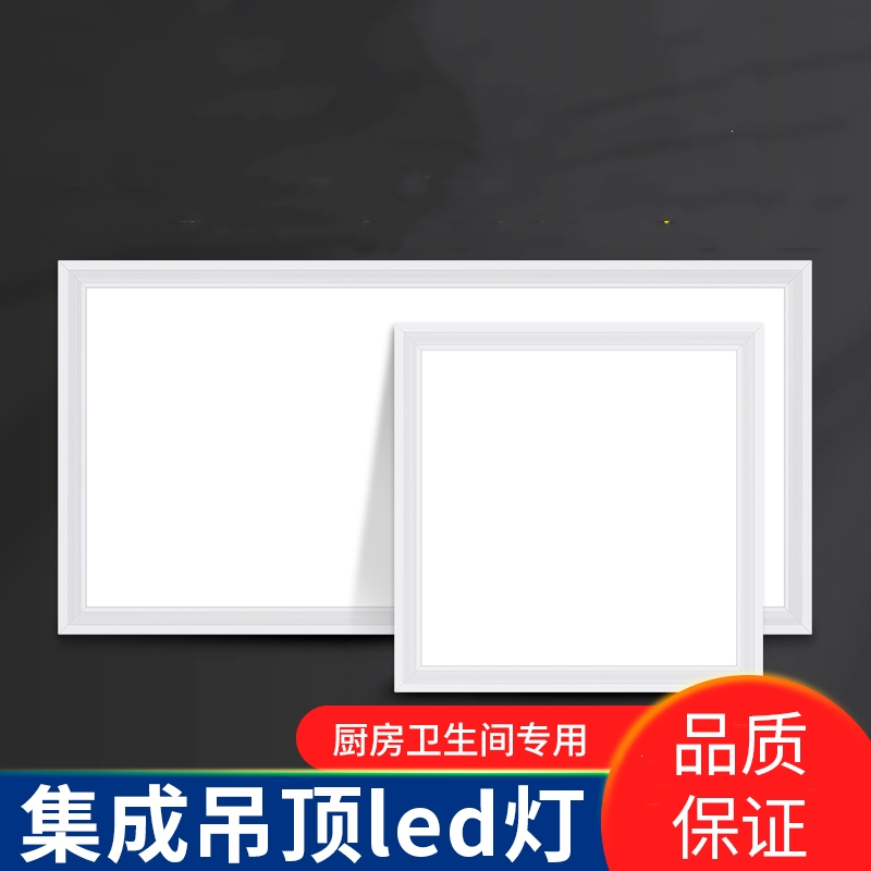 闪电客集成吊顶led灯300x300x600铝扣板厨房卫生间灯嵌入式30x60平板