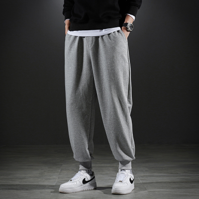 跨洋(KUAYANG)2021运动裤子男韩版百搭束脚休闲裤男黑色裤子运动长裤潮流韩版束口小脚裤男装K