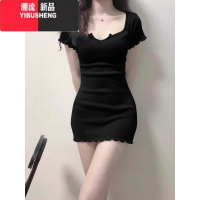 YIBUSHENG辣妹性感短袖T恤连衣裙女季小个子纯欲包臀短裙风情万种的裙子