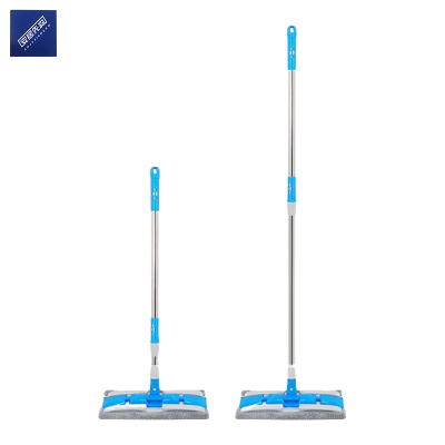 安居先森伸缩杆免手洗平板拖把夹布式拖把地板拖把赠2块布加赠刮刀 蓝灰色