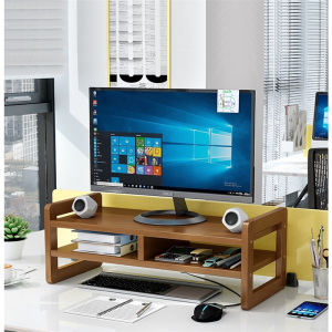 豫亨 台式电脑增高架显示器抬高架笔记本屏幕垫高底座托架竹桌面收纳架