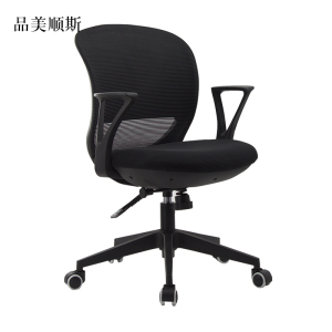 品美顺斯工作椅电脑椅人体工学升降转椅写字椅黑框黑网