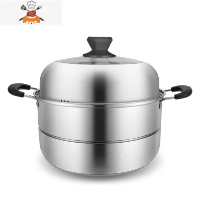 343640cm大蒸锅特大号不锈钢蒸笼商用蒸馒头双层家用蒸馍锅鱼汤锅 40cm两层(304款) (五层锅底) 敬平