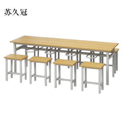 苏久冠餐桌8人学校食堂小吃店快餐桌椅饭堂防火板桌2200*600*750[含椅]