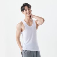 男士纯棉背心1比1细螺纹弹力白背心40支工字男运动打底衫_501