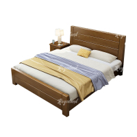 洛诗莲 (RoyceLand) 胡桃色实木床单人床宿舍公寓床 1.5米单床含1个床头柜
