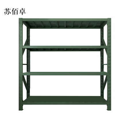 苏佰卓消防铁锹镐农具摆放架安保装备器材存放架军绿色拆装盾牌货架2米长存放架2000*600*2000