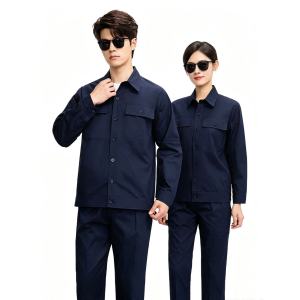 路安保夏季纯棉工作服QM6870透气全棉长袖套
