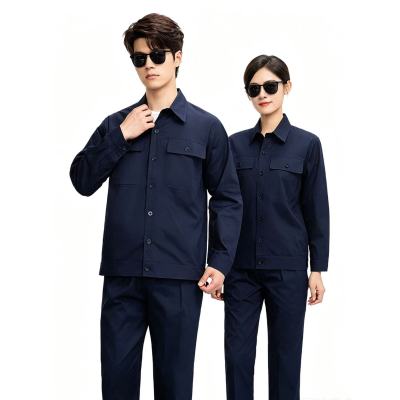 路安保夏季纯棉工作服QM6870透气全棉长袖套