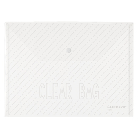 齐心 C318 A4 条纹按扣文件袋 透明 20个/套