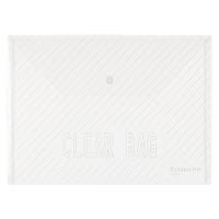 齐心 C318 A4 条纹按扣文件袋 透明 20个/套