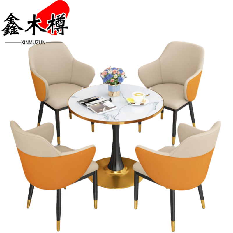 鑫木樽桌椅组合一桌四椅套