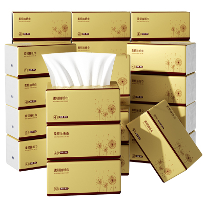 织梦 抽取式纸面巾4层70抽每包原生木浆抽纸实惠装餐巾纸家庭装纸抽卫生纸家用母婴可用 40包箱装