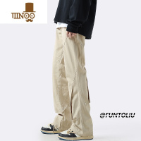 YANXUcleanfit伐木工装裤子男款夏季痞帅高街vibe直筒休闲裤卡其色长裤