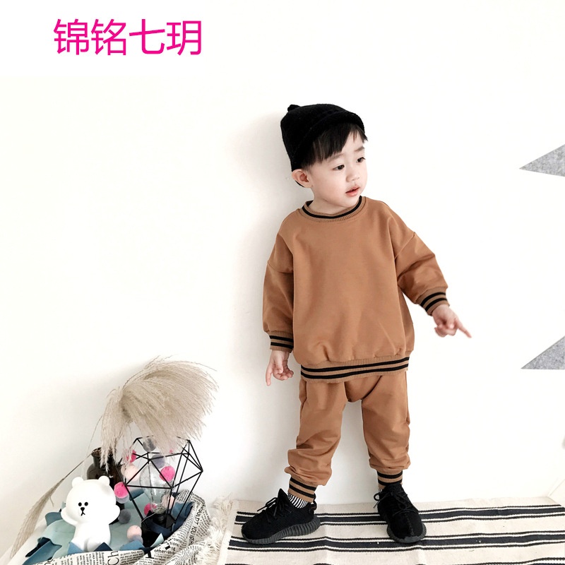 锦铭七玥童装男童套装新款儿童运动休闲春装中小童两件套韩版小男孩衣服潮