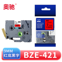 奥驰 标签色带BZe-421 9mm红底黑字 个