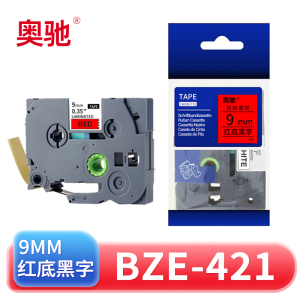 奥驰 标签色带BZe-421 9mm红底黑字 个