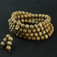 原木原色沉香手串108颗8mm加里曼丹老料沉香木佛珠男女情侣手链送女朋友老婆情人节七夕生日礼物